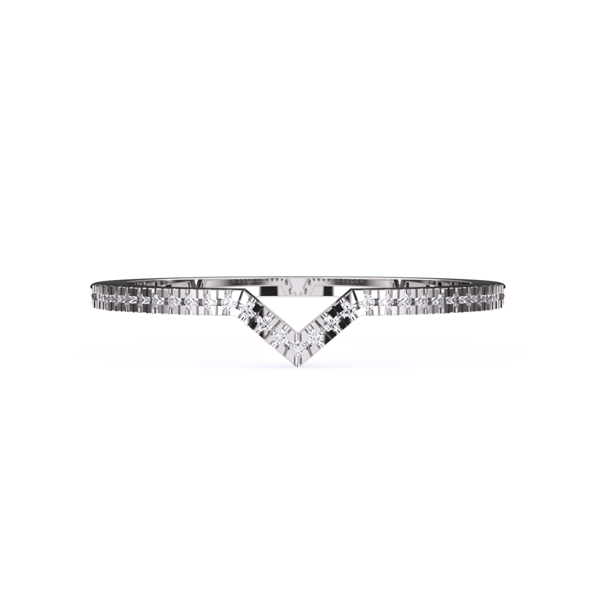 Fancy V Shape Diamond Wedding Band